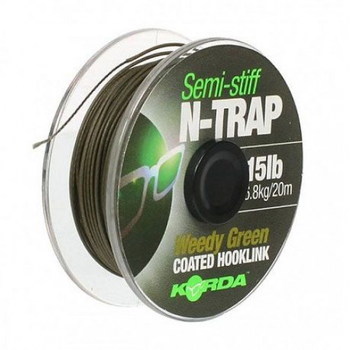 N-TRAP SEMI-STIFF HOOKLINK 15lb 20m WEEDY GREEN (KNT04) 